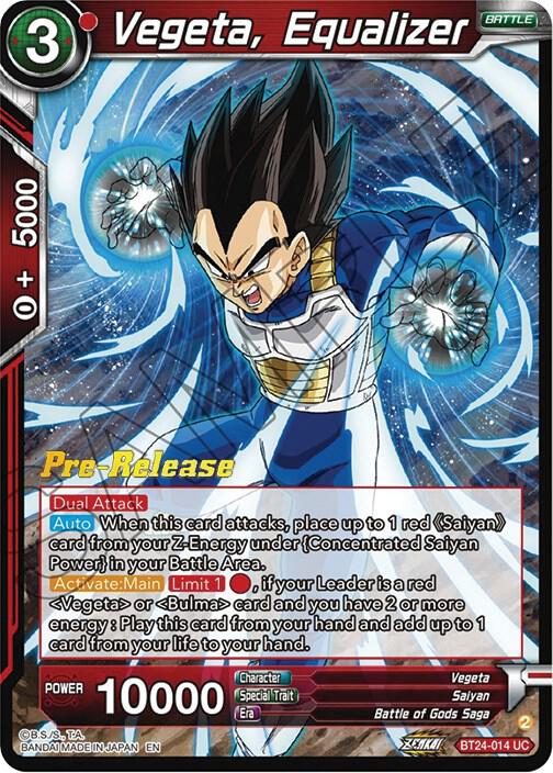 Vegeta, Equalizer BT24-014 card from Beyond Generations Pre-Release Cards