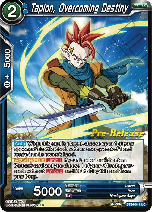 Tapion, Overcoming Destiny BT24-041 card from Beyond Generations Pre-Release Cards
