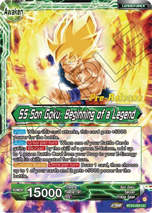 Son Goku // SS Son Goku, Beginning of a Legend BT24-055 card from Beyond Generations Pre-Release Cards