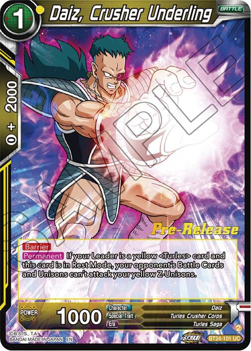Daiz, Crusher Underling BT24-101 card from Beyond Generations Pre-Release Cards