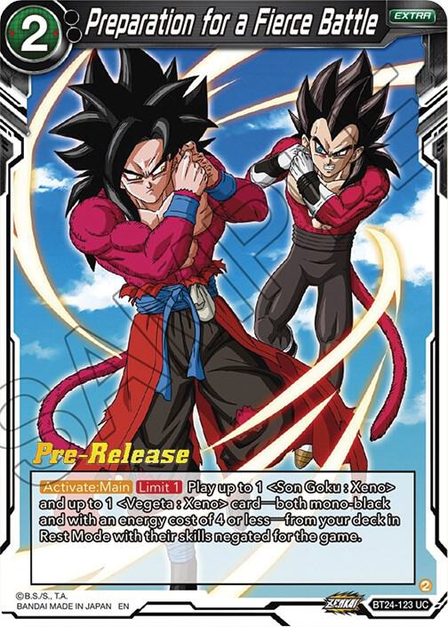 Preparation for a Fierce Battle BT24-123 card from Beyond Generations Pre-Release Cards
