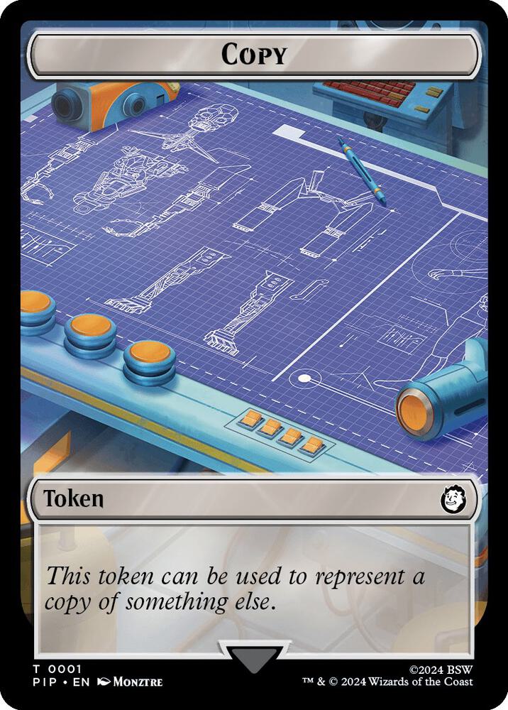 Copy // Clue Double-Sided Token 1 // 11 card from Universes Beyond: Fallout
