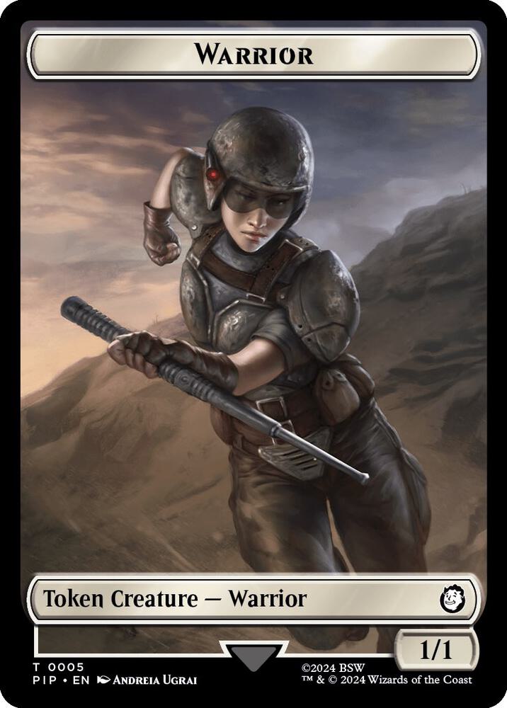 Warrior // Food Double-Sided Token 5 // 12 card from Universes Beyond: Fallout