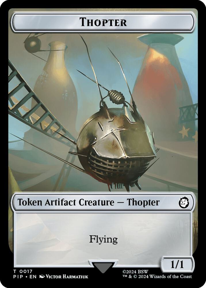 Thopter // Junk Double-Sided Token 17 // 15 card from Universes Beyond: Fallout