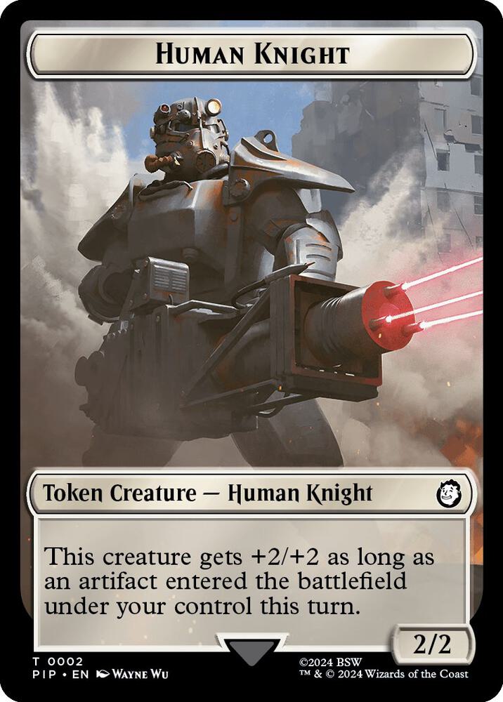 Human Knight // Copy Double-Sided Token 2 // 1 card from Universes Beyond: Fallout