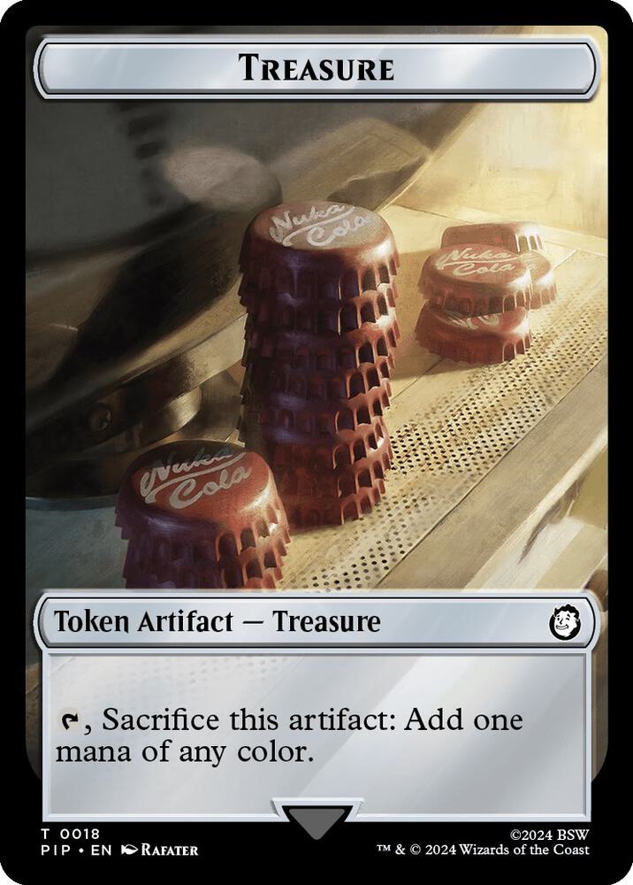 Treasure (0018) // Warrior Double-Sided Token 18 // 5 card from Universes Beyond: Fallout