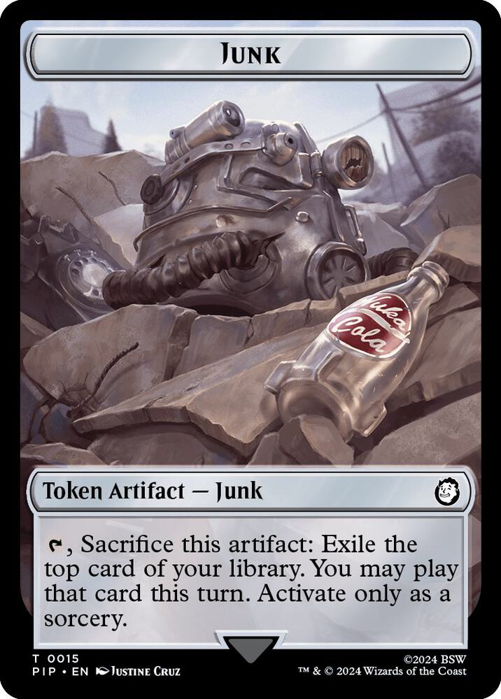 Junk // Clue Double-Sided Token 15 // 11 card from Universes Beyond: Fallout