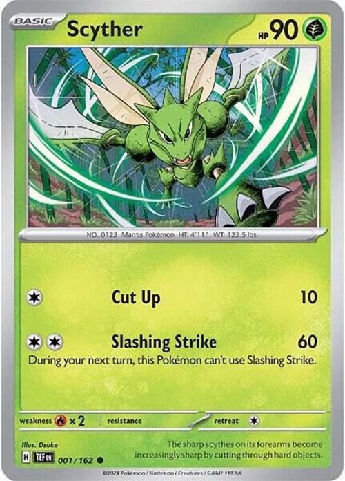 Scyther 001/162 card from SV05: Temporal Forces