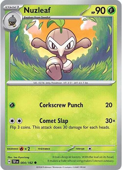Nuzleaf 004/162 card from SV05: Temporal Forces
