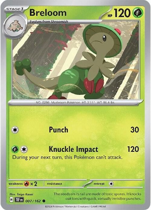 Breloom 007/162 card from SV05: Temporal Forces