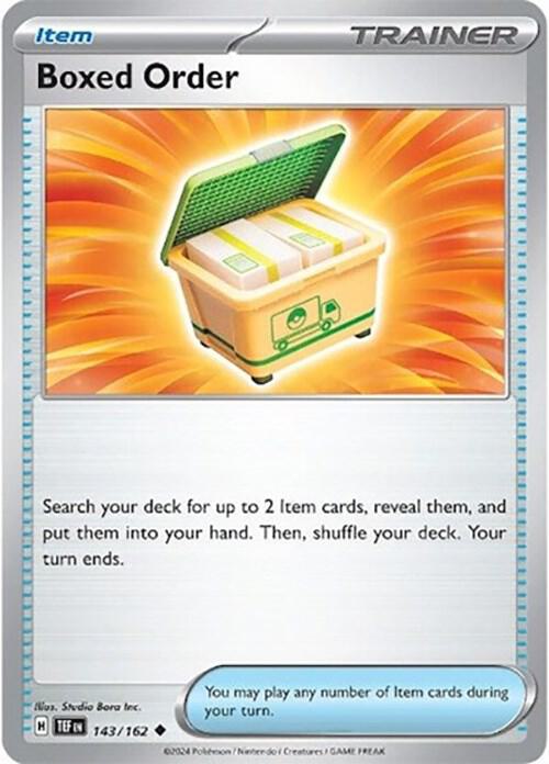 Boxed Order 143/162 card from SV05: Temporal Forces