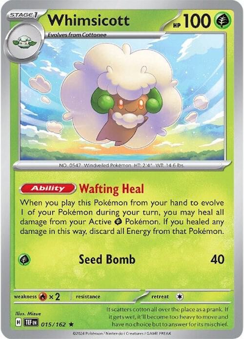 Whimsicott 015/162 card from SV05: Temporal Forces