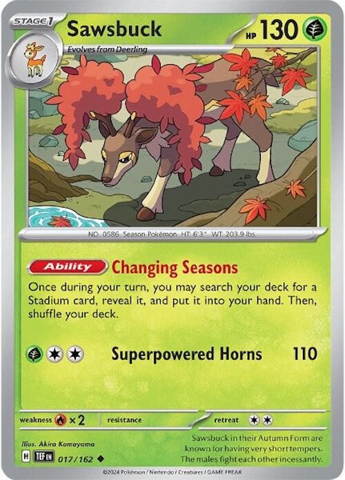 Sawsbuck 017/162 card from SV05: Temporal Forces