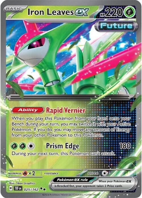Iron Leaves ex 025/162 card from SV05: Temporal Forces