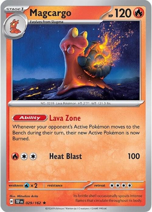 Magcargo 029/162 card from SV05: Temporal Forces
