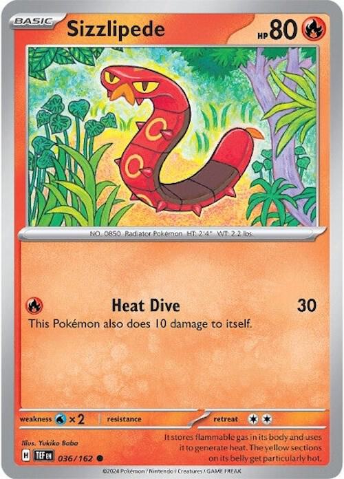 Sizzlipede 036/162 card from SV05: Temporal Forces
