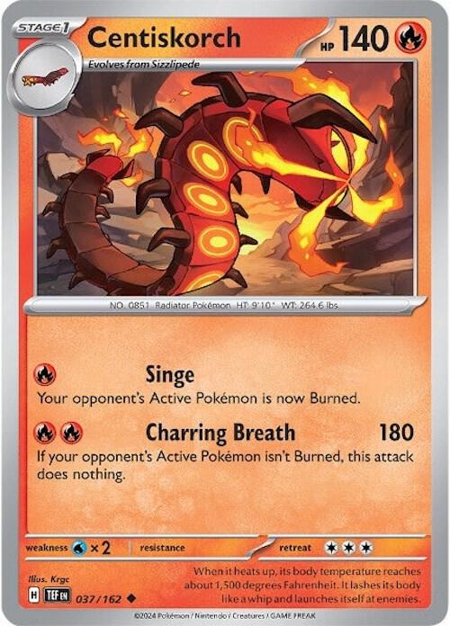 Centiskorch 037/162 card from SV05: Temporal Forces