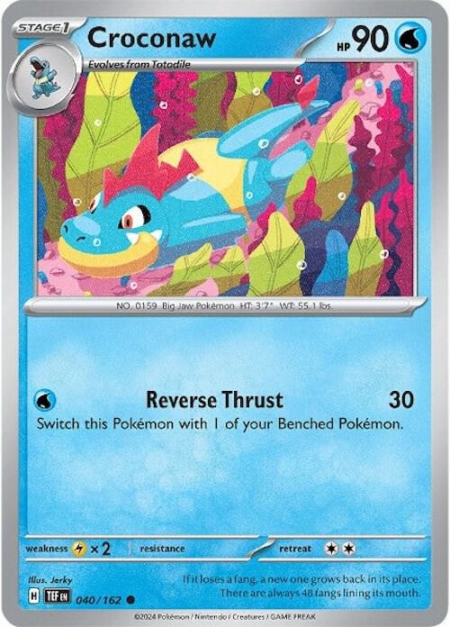 Croconaw 040/162 card from SV05: Temporal Forces
