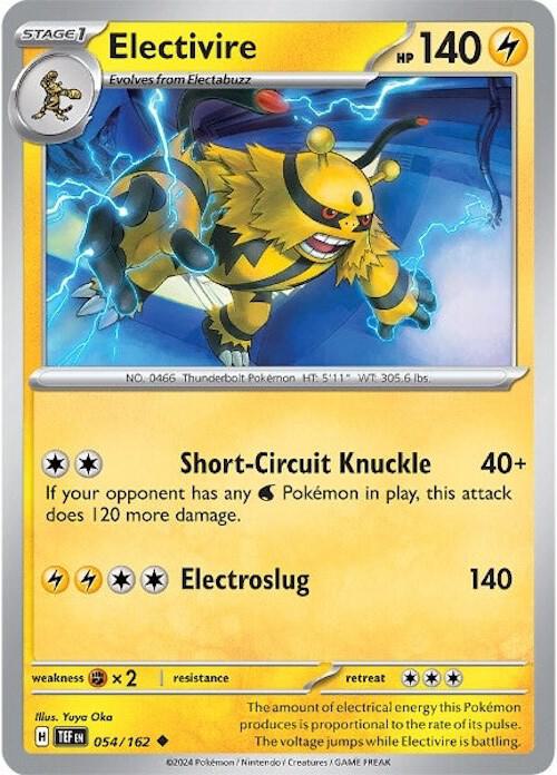 Electivire 054/162 card from SV05: Temporal Forces