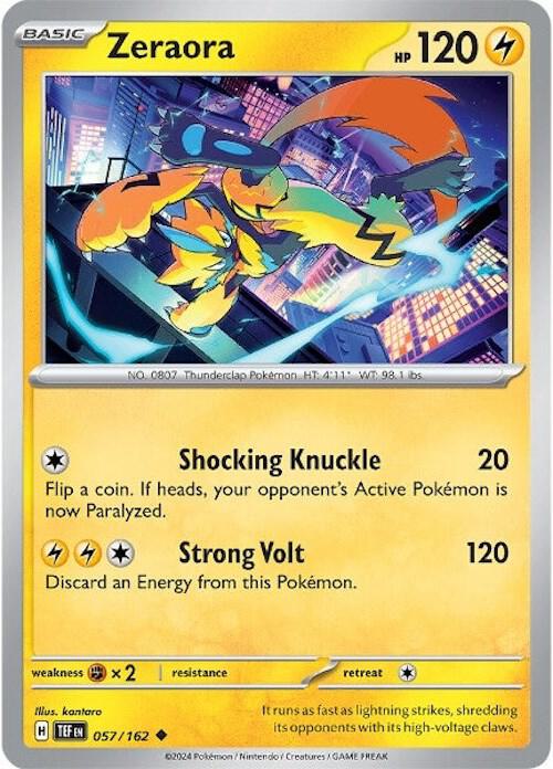 Zeraora 057/162 card from SV05: Temporal Forces