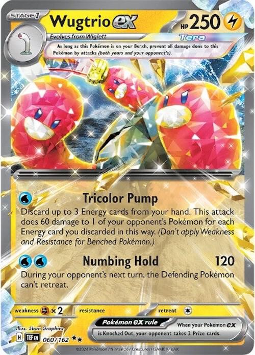 Wugtrio ex 060/162 card from SV05: Temporal Forces