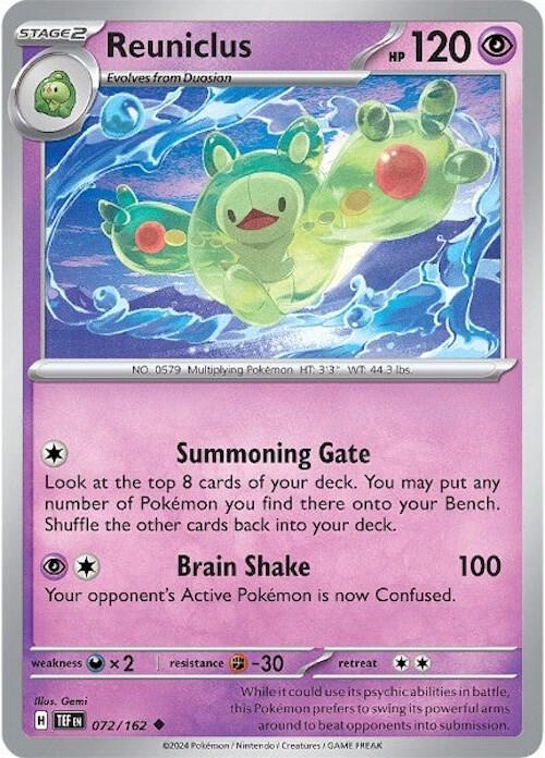 Reuniclus 072/162 card from SV05: Temporal Forces
