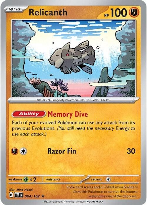 Relicanth 084/162 card from SV05: Temporal Forces