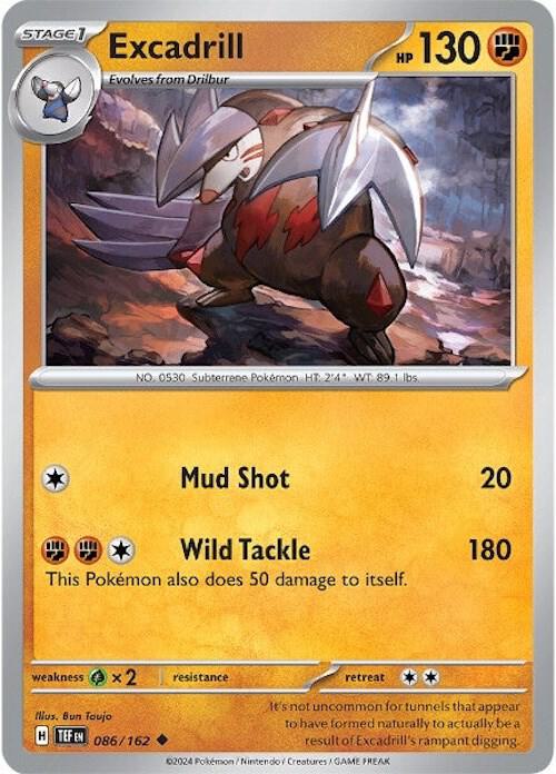 Excadrill 086/162 card from SV05: Temporal Forces