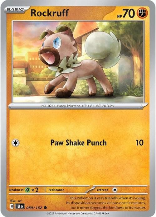Rockruff 089/162 card from SV05: Temporal Forces