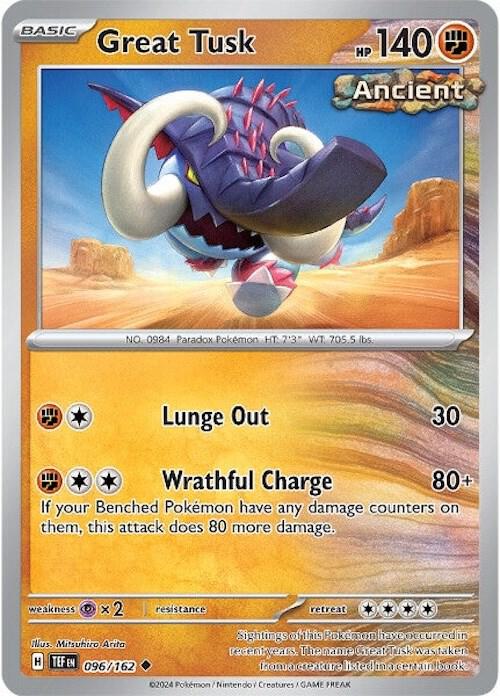 Great Tusk 096/162 card from SV05: Temporal Forces