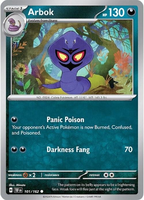 Arbok 101/162 card from SV05: Temporal Forces