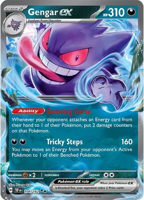 Gengar ex 104/162 card from SV05: Temporal Forces