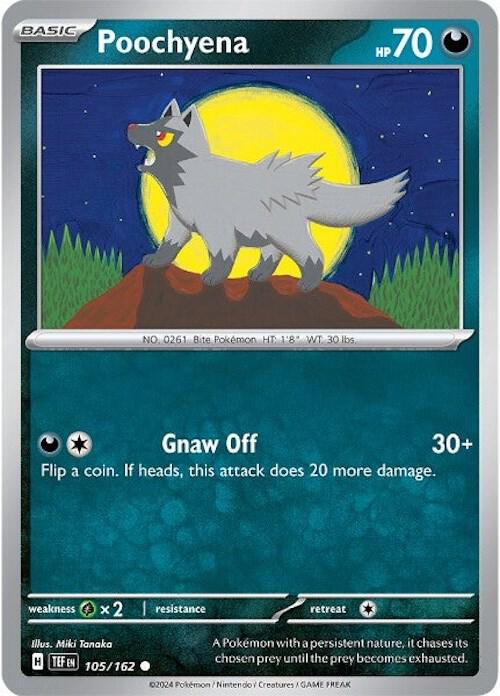 Poochyena 105/162 card from SV05: Temporal Forces