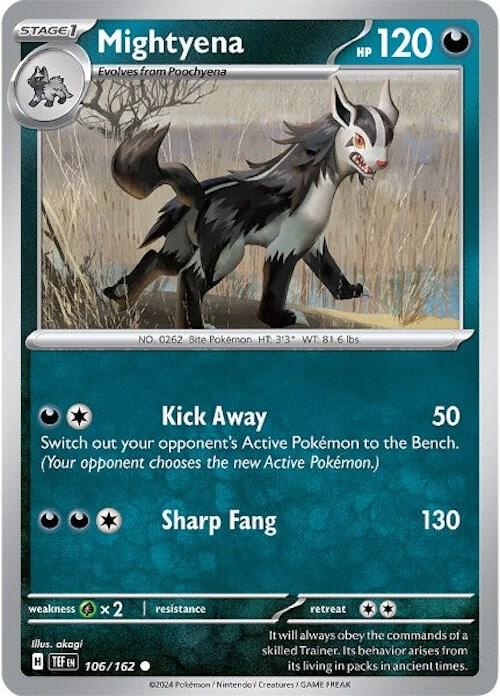 Mightyena 106/162 card from SV05: Temporal Forces