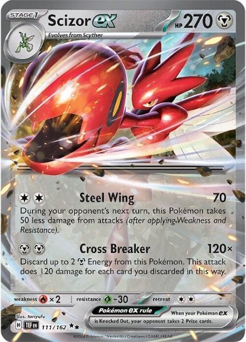 Scizor ex 111/162 card from SV05: Temporal Forces