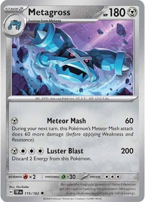 Metagross 115/162 card from SV05: Temporal Forces