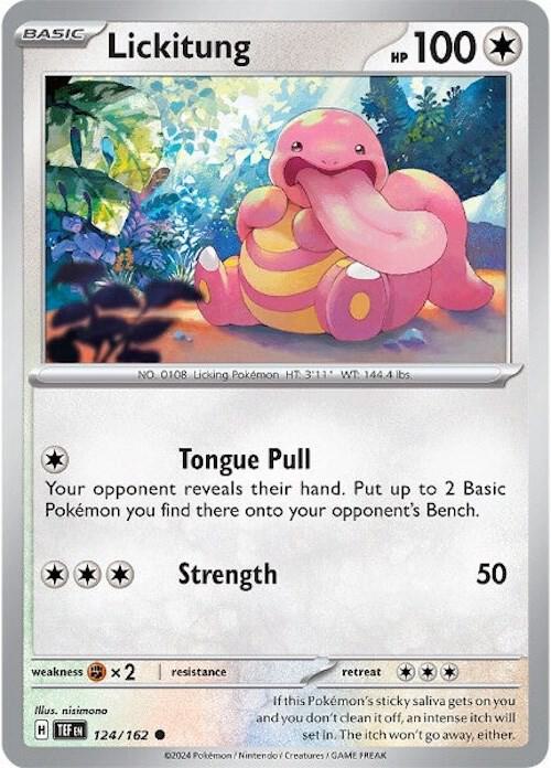Lickitung 124/162 card from SV05: Temporal Forces