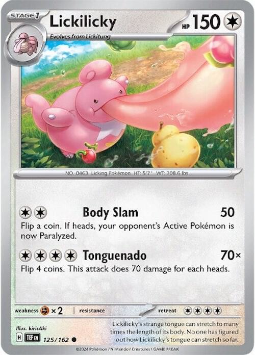 Lickilicky 125/162 card from SV05: Temporal Forces