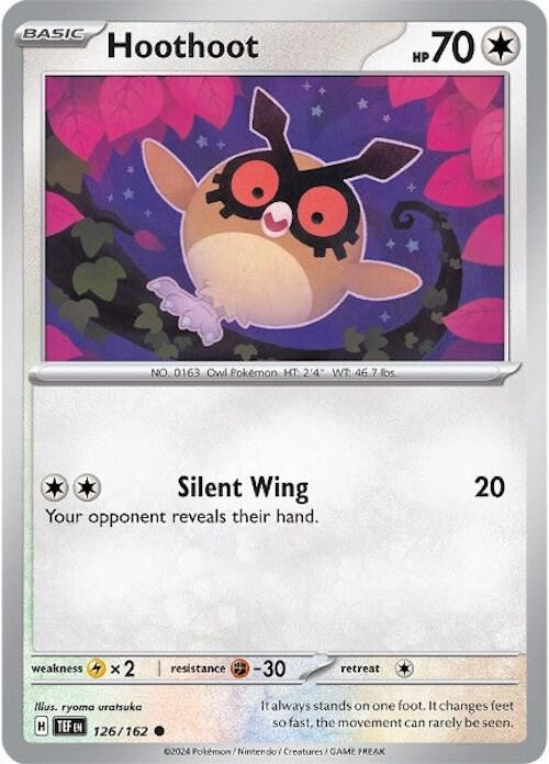 Hoothoot 126/162 card from SV05: Temporal Forces
