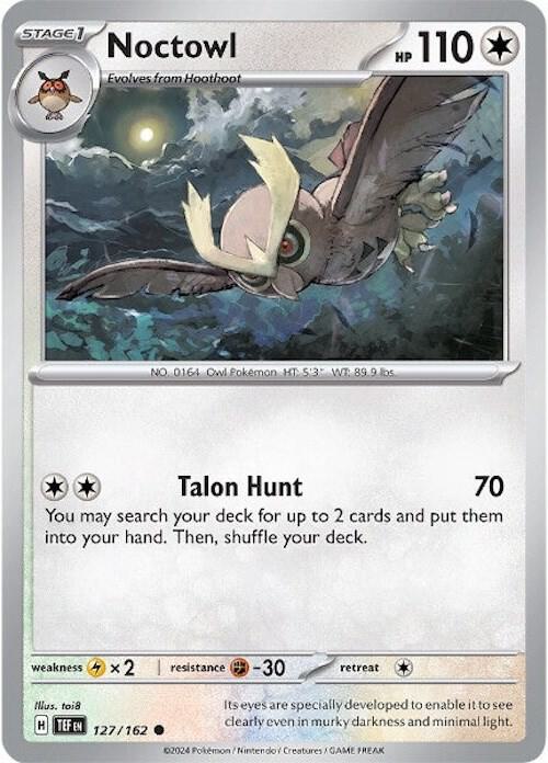 Noctowl 127/162 card from SV05: Temporal Forces