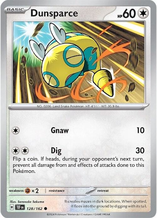 Dunsparce 128/162 card from SV05: Temporal Forces