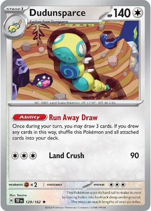 Dudunsparce 129/162 card from SV05: Temporal Forces