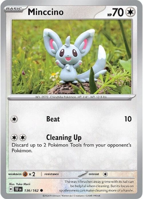 Minccino 136/162 card from SV05: Temporal Forces