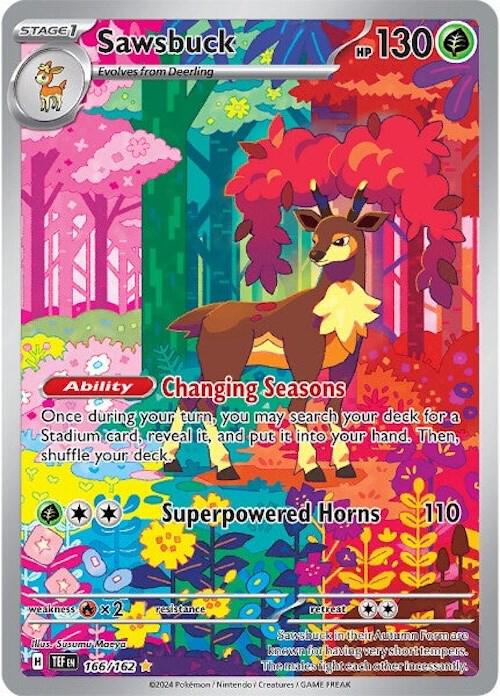 Sawsbuck 166/162 card from SV05: Temporal Forces