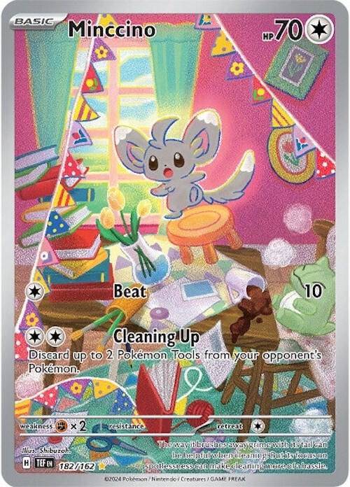 Minccino 182/162 card from SV05: Temporal Forces