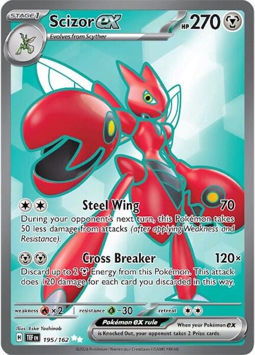 Scizor ex 195/162 card from SV05: Temporal Forces