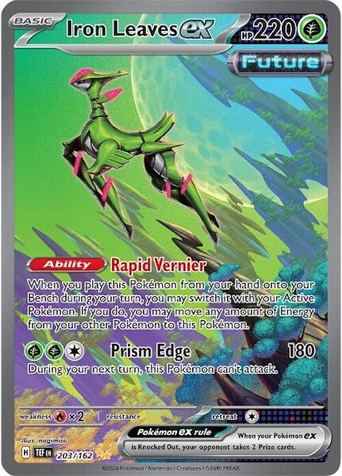 Iron Leaves ex 203/162 card from SV05: Temporal Forces