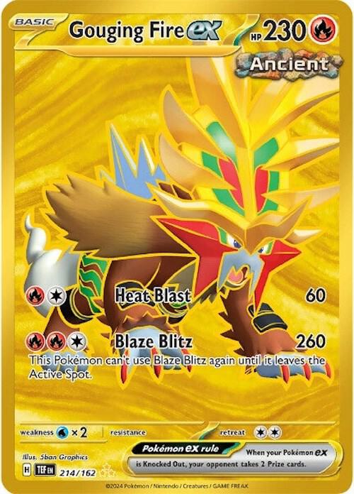 Gouging Fire ex 214/162 card from SV05: Temporal Forces