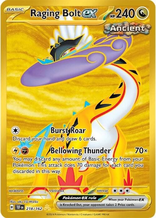 Raging Bolt ex 218/162 card from SV05: Temporal Forces
