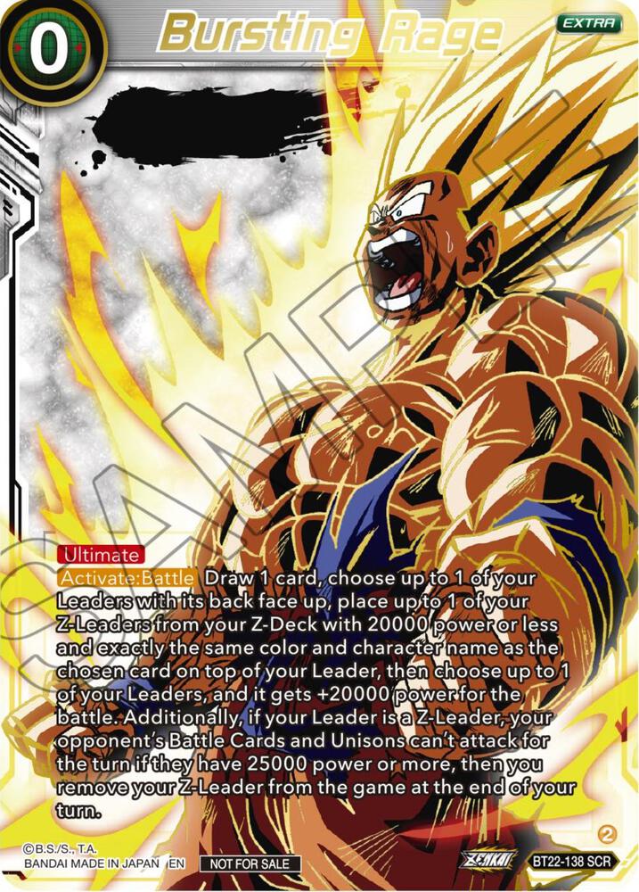 Bursting Rage (Serial Numbered) BT22-138 card from Tournament Promotion Cards